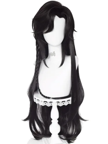 Vista 13 de Obanai - Peluca corta para cosplay, pelucas de guerrero anime de demonio Negro Obanai
