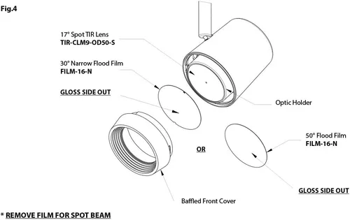 Vista 6 de WAC Lighting L-7011-WD-WT Oculux 7011 - Lámpara LED de cabeza de riel de luz regulable a caliente, color blanco