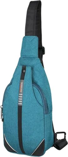 Vista 13 de WATERFLY - Mochila media bandolera con correa antirrobo para viajes, bolsa de pecho, de hombro