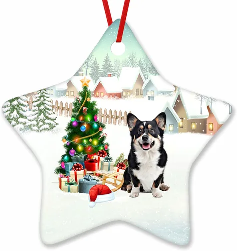 Vista 128 de Prezzy Airedale Terrier - Adorno para decoración de árbol de Navidad, regalos lindos para amantes de los perros, para familiares y amigos, nuevo