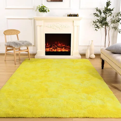 Vista 242 de Softlife Alfombra naranja para dormitorio, alfombra de felpa esponjosa para sala de estar para niñas, alfombra lanuda para niños, alfombra suave