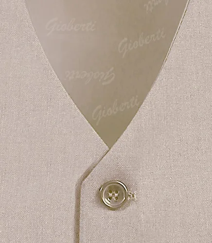 Vista 3 de Gioberti Chaleco de traje formal para niño de 4 botones Beige