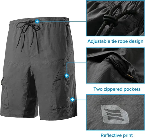Vista 3 de Santic Coolmax - Pantalones cortos de ciclismo de montaña para hombre coolmax, ligeros