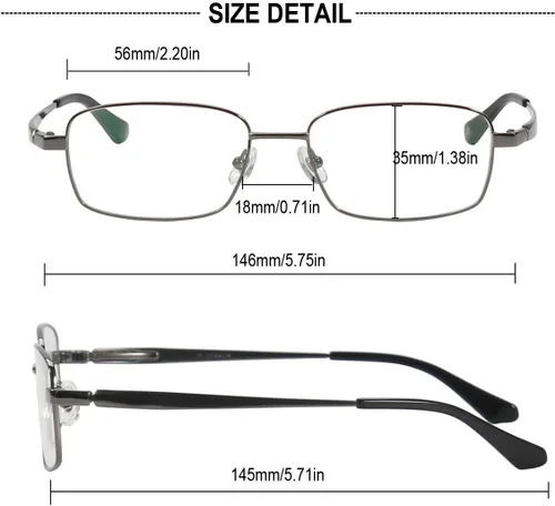 Vista 16 de Agstum Gafas ópticas de montura duradera de titanio con montura completa