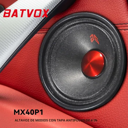 Vista 7 de MX40P1 Altavoz de Rango Medio de 4 Pulgadas 120 Vatios 4 Ohmios Tapa Antipolvo Roja, Altavoces de Audio de Calidad Premium para Puerta de Automóvil