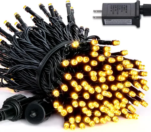Vista 9 de Luces de Navidad Multicolor Conectables para Exteriores Impermeables, 66 pies 200 LED Luces de Navidad LED para Interiores con Enchufe, 8 Modos