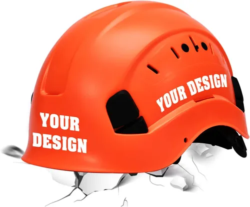 Vista 30 de Casco de seguridad con logotipo personalizable, protector para la cabeza, para trabajo al aire libre (naranja (nuevo estándar))