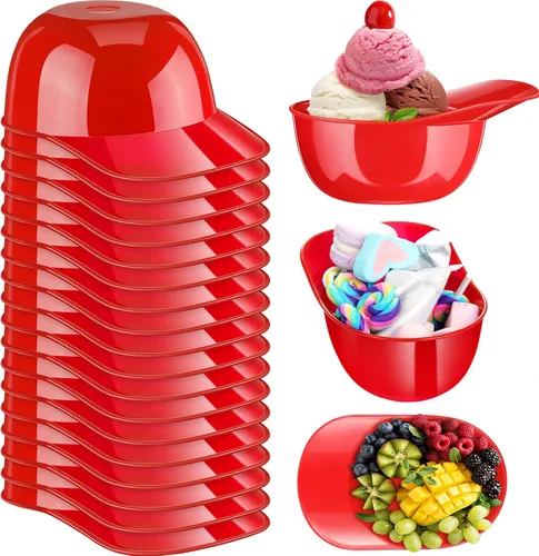 Vista 10 de Baderke Cuencos para gorra de béisbol de postre de helado, tazón de 8 onzas, mini tazones para casco, vasos de plástico para suministros de fiesta