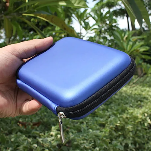 Vista 3 de Estuche de disco duro portátil Mini almacenamiento Funda protectora con cremallera 2.5 pulgadas USB disco duro externo caso bolsa azul