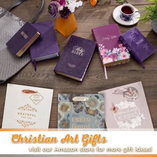 Vista 7 de Christian Art Gifts Bolsa de regalo de retrato con etiqueta y juego de papel de seda para mujeres: Grateful for You, inspirada en la fe