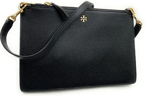 Vista 2 de Tory Burch Bolso cruzado delgado con doble cremallera Cortado Negro