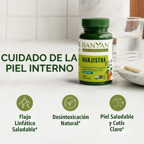 Vista 2 de Banyan botánicos Manjistha Tablets- USDA – rubia cordifolia – limpia la sangre y la Linfa – Ayurveda