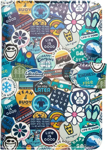 Vista 13 de Life is Good Travel Passport Cover - Anti-Theft Passport Holder Wallet with Interior Card Slots with Magnetic Snap Closure, Gone Fishing