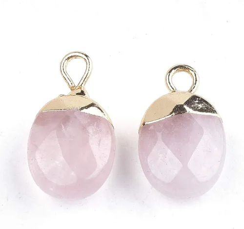 Vista 5 de KISSITTY 20 dijes de amazonita natural galvanizados con piedras preciosas cuadradas facetadas de 11-0.472x0.315 in con hallazgos de hierro dorado