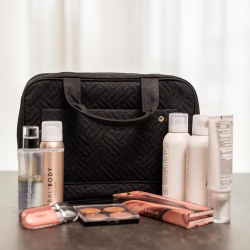 Vista 5 de Carrywell - Neceser de viaje con gancho para colgar, organizador de maquillaje, bolsa de cosméticos resistente al agua para contenedores