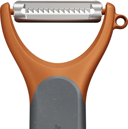 Vista 4 de Zyliss Julienne Y Peeler - Hoja de acero inoxidable ultra afilada para zanahorias, calabacines y papas, agarre ergonómico de paja de trigo, cortador