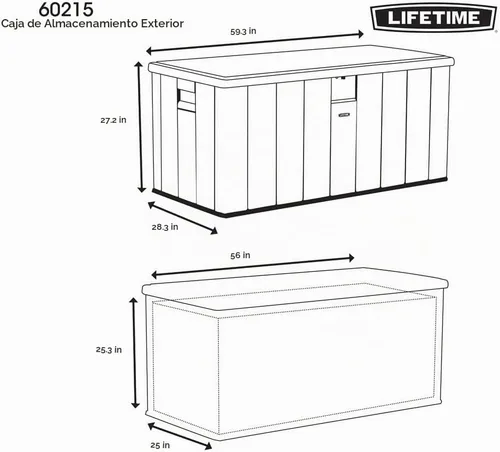 Vista 7 de Caja de almacenamiento al aire libre LIFETIME, 150 galones