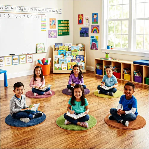 Vista 2 de Koeckritz Rugs Bright - Juego de 6 asientos circulares de 18 pulgadas