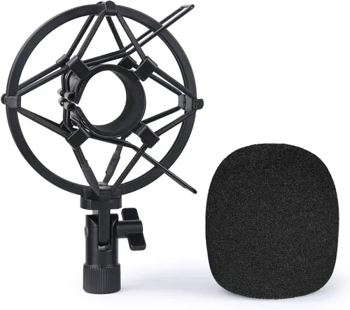 Vista 8 de SUNMON Q2U USB/XLR Soporte de montaje de micrófono para reducir la vibración y el ruido, adecuado para Samson Q2U USB/XLR Dynamic Mic