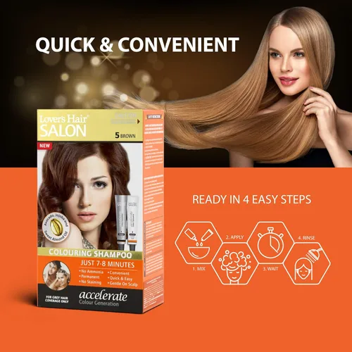 Vista 6 de Lover's Hair Salon Champú Colorante - #5 Marrón