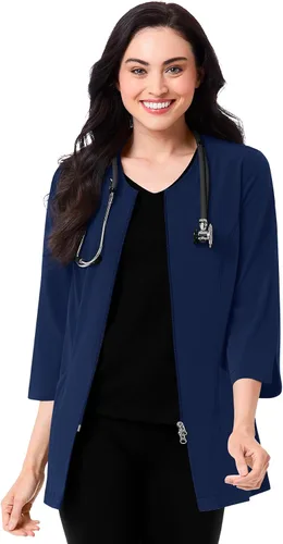 Vista 9 de Maevn Chaqueta de laboratorio médico de manga 3/4 para mujer inteligente Negro