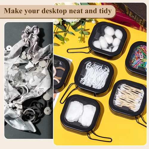 Vista 5 de Kathfly 6 piezas contenedor dispensador de gomas para el cabello organizador soporte para horquillas portátil para viajes soporte para hisopos