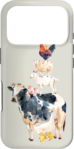Vista 30 de Cute Animals Cow Chicken Pig Farmer Animal Lover Case for iPhone 17