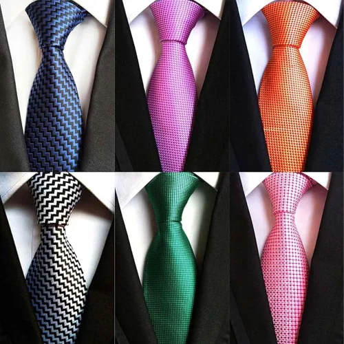 Vista 22 de WeiShang Lote de 6 corbatas clásicas de seda para hombre, corbatas tejidas jacquard Style 29