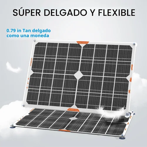 Vista 6 de OYMSAE-Cargador de batería con panel solar de 20 W/12 V, portátil, impermeable, carga por goteo + Mantenedor p/auto/embarcación/casa rodante