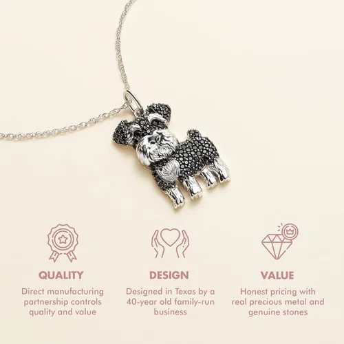 Vista 4 de Regalos para el día de San Valentín para ella, collar con colgante de raza de perro SCAMPER & CO para mujeres y niñas, dije de cachorro de piedra