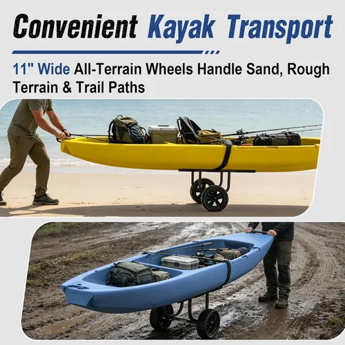 Vista 11 de GanFindX Kayak Cart 300 lbs Heavy Duty Aluminum Dolly