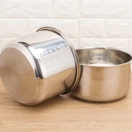 Vista 5 de Cabilock Olla de arroz de acero inoxidable de repuesto para olla interior de 4 litros, accesorio compatible con ollas eléctricas y a presión de 8.66