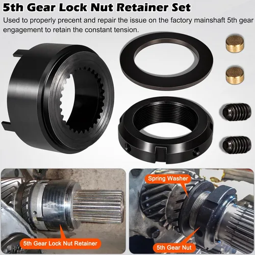 Vista 3 de Bonbo Kit de retención de tuerca de bloqueo de engranaje de 5ª y llave de tuerca de engranaje de 1/2 pulgada para transmisión Dodge Cummins NV4500