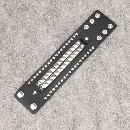 Vista 7 de Jeilwiy Pulseras de cuero punk para hombres, pulseras hechas a mano, brazalete ancho, joyería trenzada, color negro y marrón, ajustable, regalos