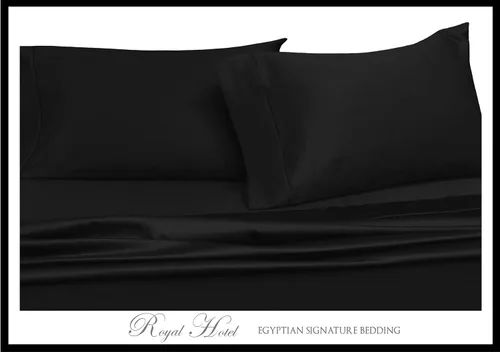Vista 2 de Royal Hotel Bedding Sábanas de 3 piezas de algodón suave, juego de sábanas de 340 hilos, sábana de 100% algodón sólido, tejido satinado, bolsillo