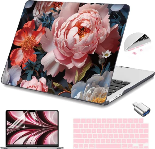 Vista 19 de Teryeefi Funda rígida para MacBook Air M3, M2, M4, MacBook Air de 13 pulgadas 2025, 2024, 2023, 2022, versión A3240, A3113, A2681, carcasa rígida