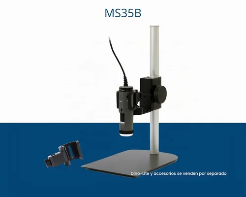 Vista 5 de Dunwell Tech, Inc MS35B - Soporte vertical con ajuste de enfoque para Dino-Lite