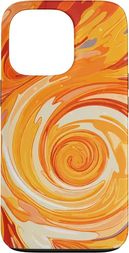 Vista 10 de iPhone 16 Swirl Orange Color Illustration Pattern Abstract Art Case