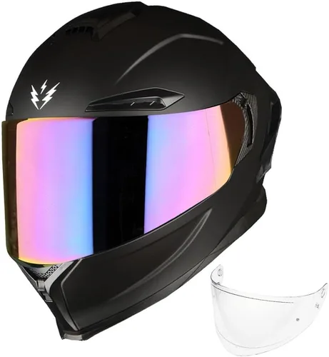Vista 22 de 1Storm Casco Integral para Motocicleta DOT para Adultos, Motocicleta de Calle, Doble Visera, Protector Solar Interior con un Escudo Transparente Un