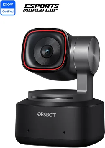 Vista 2 de OBSBOT Tiny 2 - Cámara web 4K con control de voz PTZ, seguimiento por IA en modos múltiples y enfoque automático, cámara web con sensor de 1/1.5