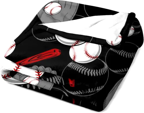 Vista 3 de Manta de fútbol súper suave, ligera y acogedora con impresión 3D de franela de béisbol y baloncesto para fanáticos del deporte, regalos para niños