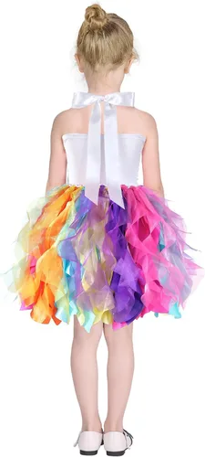 Vista 4 de Vestido tutú para niñas con lentejuelas brillantes de tul de princesa, fiesta de cumpleaños, baile de graduación, vestido deportivo para niñas