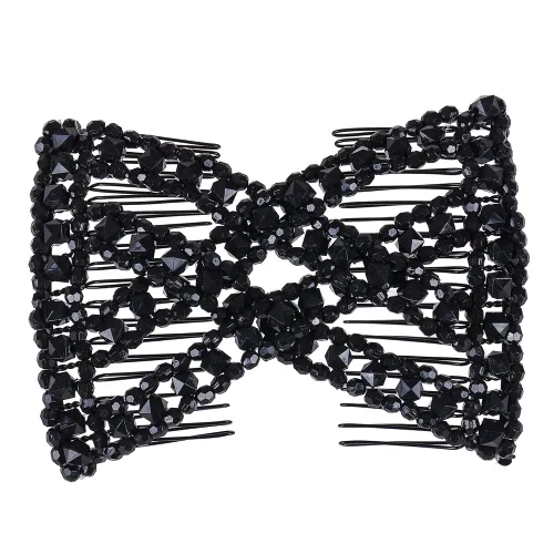 Vista 4 de 12 peines laterales mágicos para el cabello, con cuentas, elásticos, doble cara, clips para hacer moños, accesorios para el cabello para mujeres