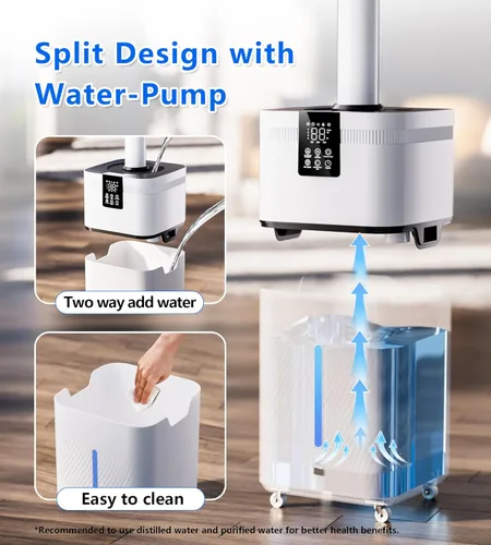Vista 3 de Humidificador comercial de 30 l/7.93 galones para habitación grande, 4200 pies cuadrados, humidificadores de 101.4 fl oz/h para toda la casa