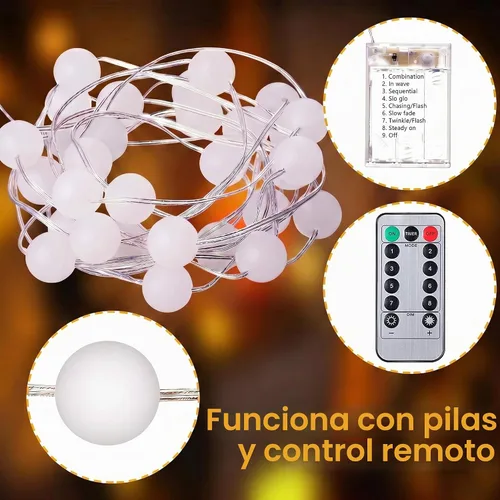 Vista 7 de Hiboom 1 paquete de luces de bola de globo, 10 pies, 30 LED, 8 modos