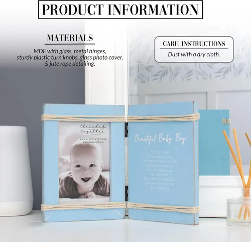 Vista 2 de Pavilion Gift Company - Baby Boy - Marco de fotos vertical de 4 x 6 pulgadas para baby shower, regalo para decoración de guardería, regalo