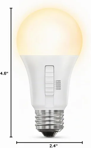 Vista 13 de Bombilla LED A19 de Feit Electric, equivalente a 100 W, no regulable, 5CCT, base media E26, CRI 90, 1500 lúmenes, blanco ajustable, vida útil