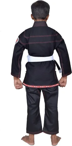 Vista 4 de Twister Kids Jiu Jitsu Gi Ultra Light Fabric Youth BJJ Gi with free White Belt Included