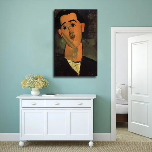 Vista 4 de DUYIGCR Juan Gris Portrait of Juan Gris Poster for Room Aesthetics Canvas Wall Art Poster And Print Frame-style 12x18inch(30x45cm)
