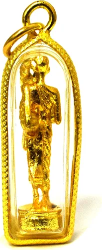 Vista 2 de Amuleto tailandés Phra Sivali Thai Mini Amuleto estatua figurita Sivalee el Señor Buda bendecido por la riqueza buena suerte atracción bonito regalo